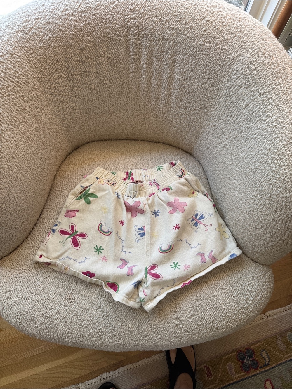 Cream Floral, Cowboy boot, Rainbow Print Pull-On Shorts